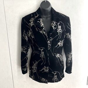GIORGIO ARMANI Vintage Velvet Burnout Floral Blazer